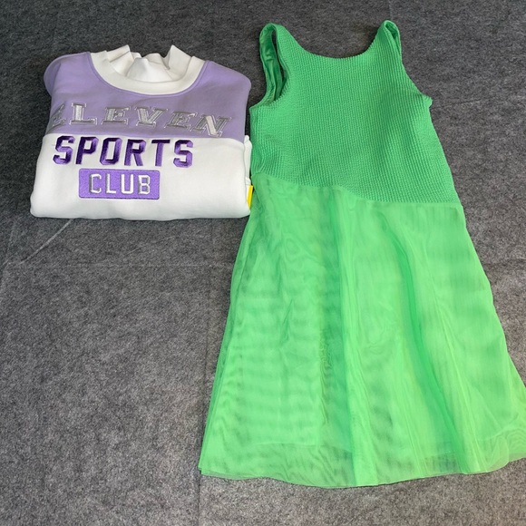 EleVen by Venus Williams Green Tennis Mini Dress and Crop Sweater - Picture 1 of 9